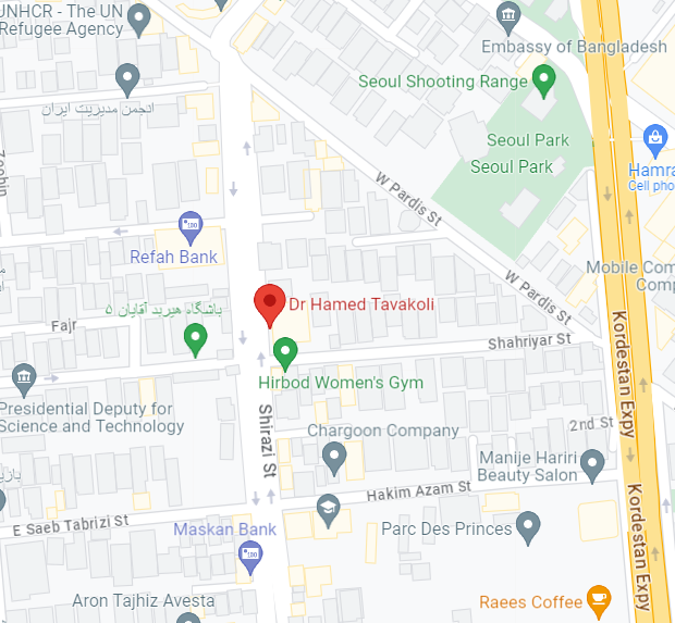 لوکیشن مطب دکتر حامد توکلی